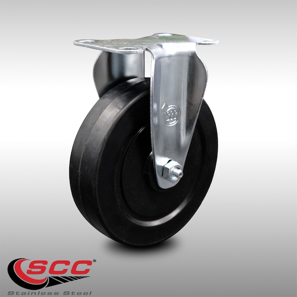 5 Inch SS Soft Rubber Wheel Rigid Top Plate Caster